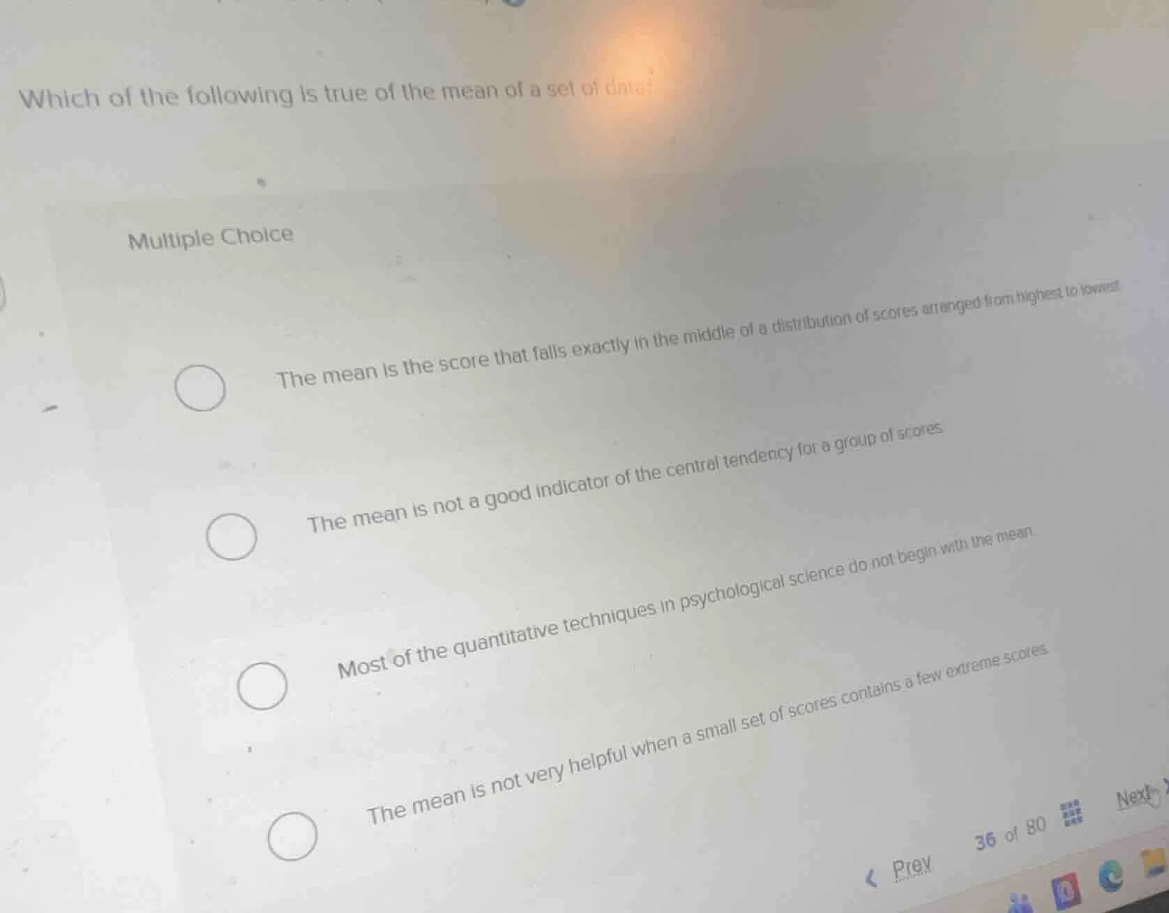 which of the following is true of the mean of a set of data? multiple c…