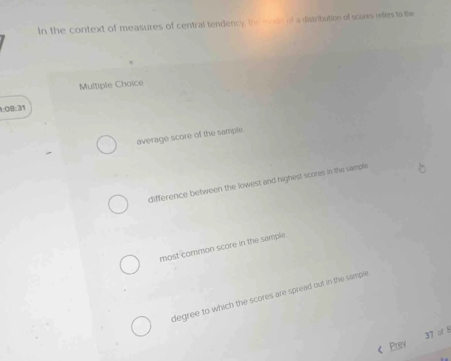 in the context of measures of central tendency, the mode of a distribut…