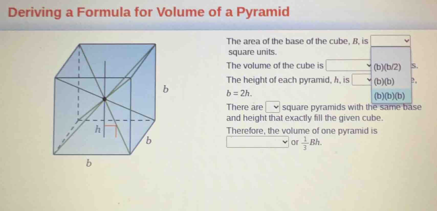 deriving a formula for volume of a pyramid the area of the base of the …