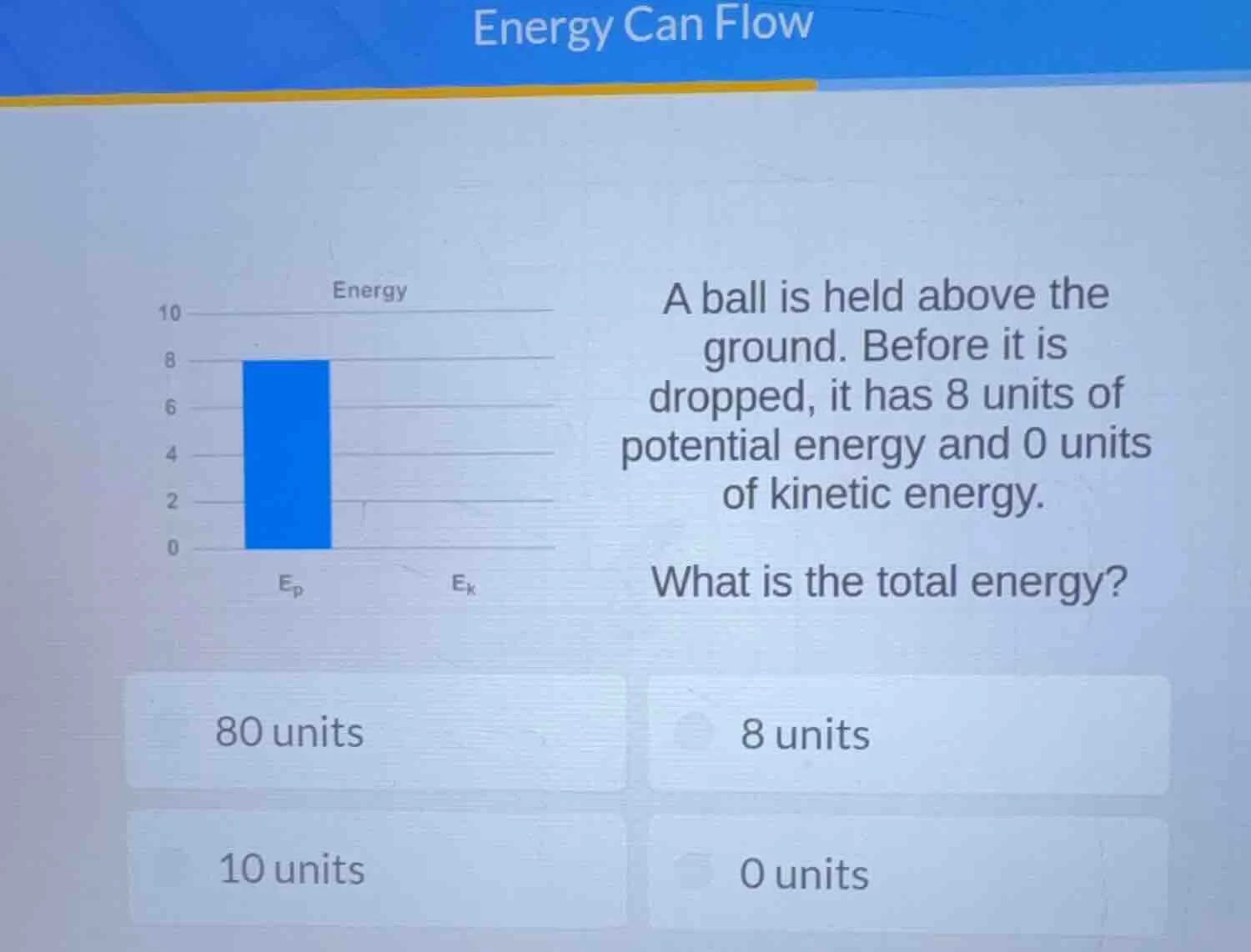 energy can flow a ball is held above the ground. before it is dropped, …