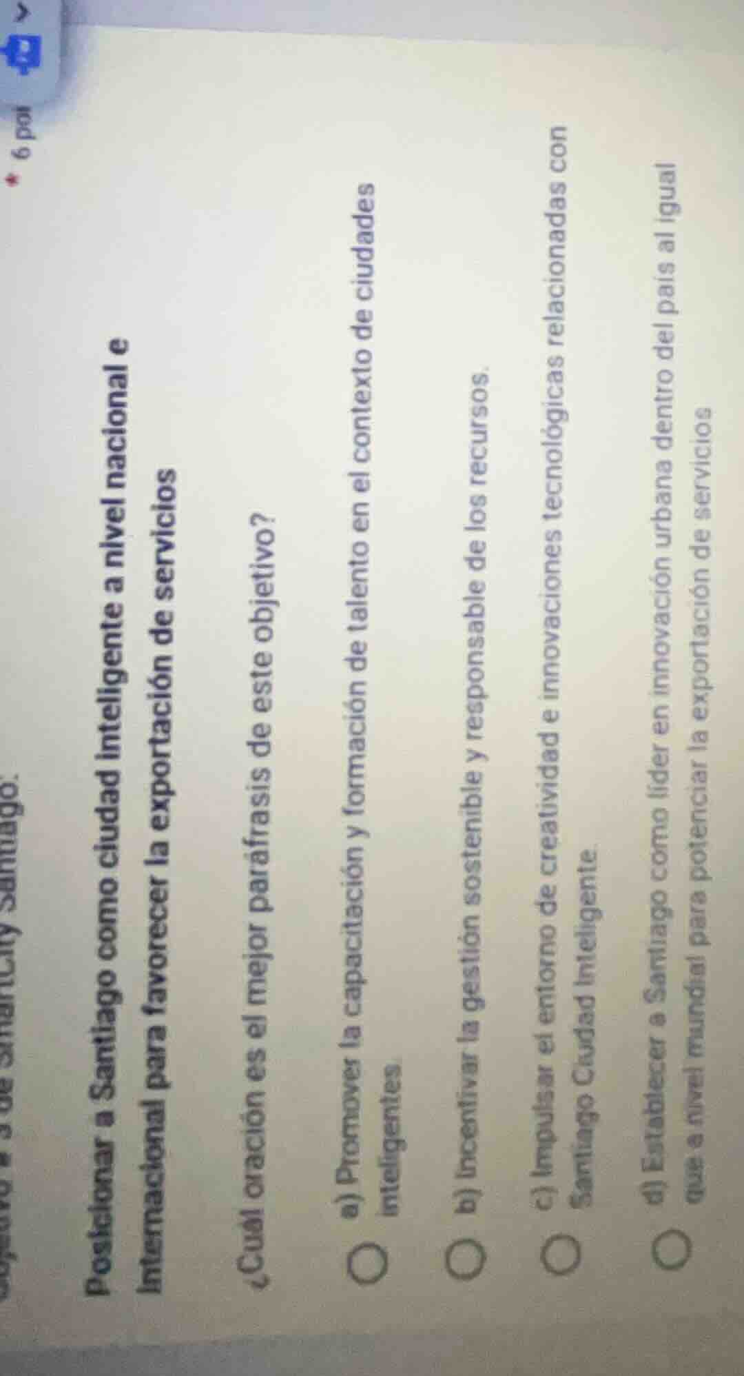 posicionar a santiago como ciudad inteligente a nivel nacional e intern…
