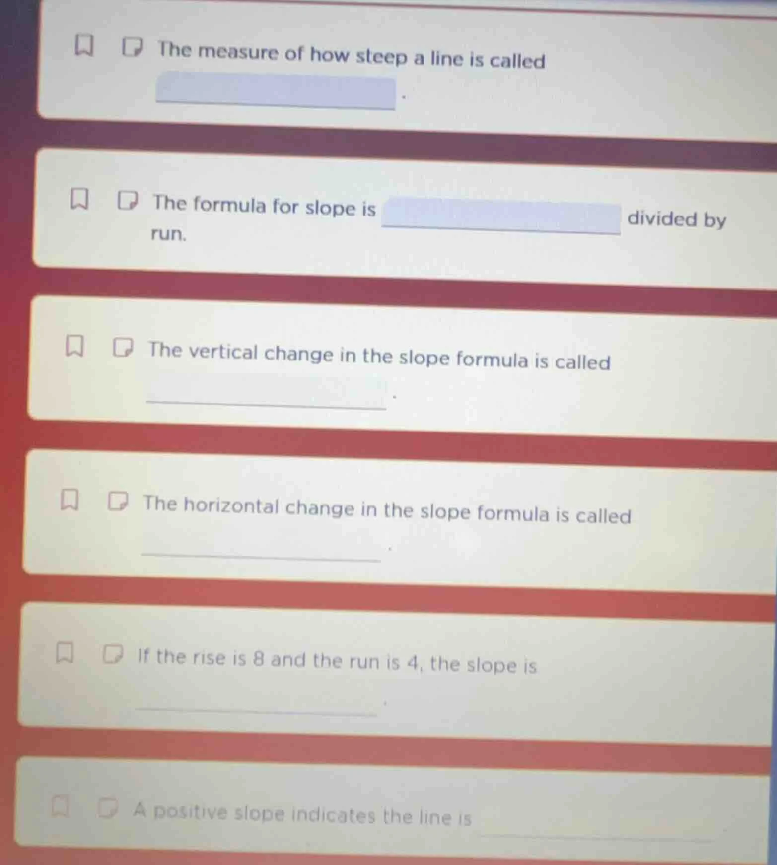 the measure of how steep a line is called. the formula for slope is div…