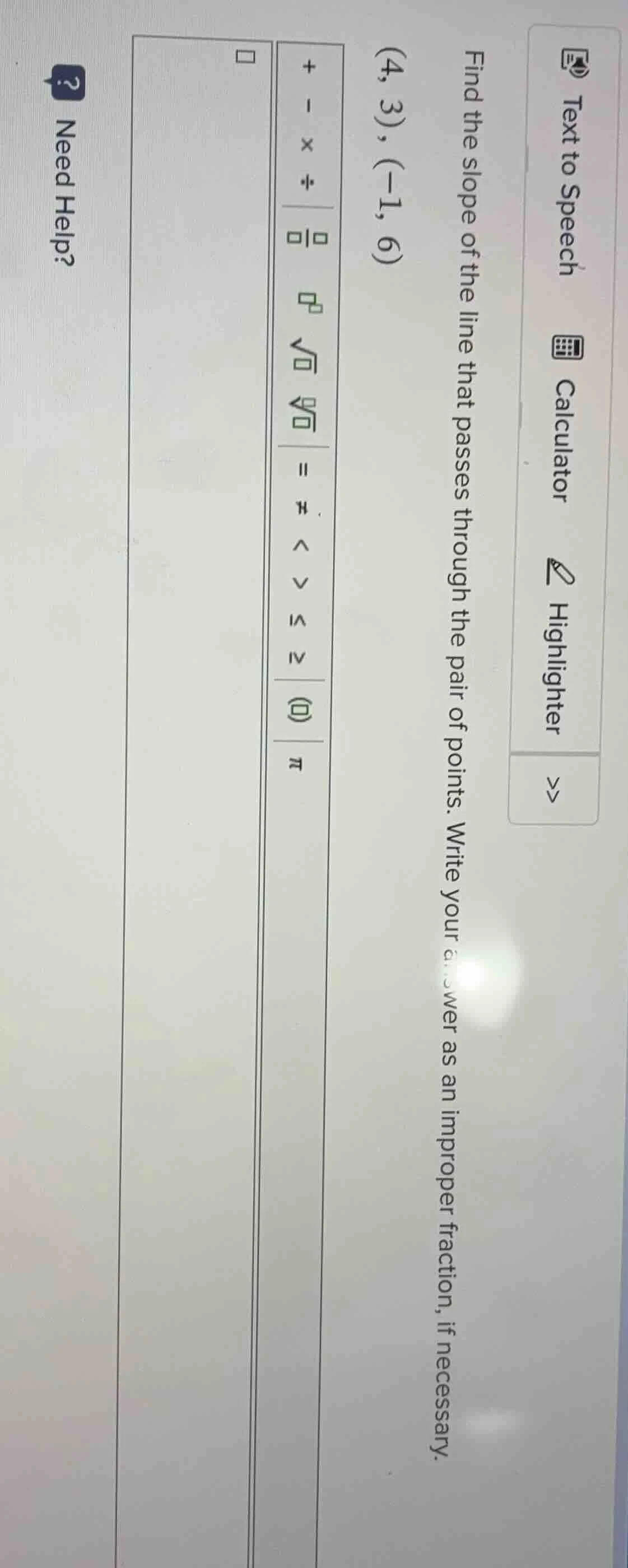 find the slope of the line that passes through the pair of points. (4, …