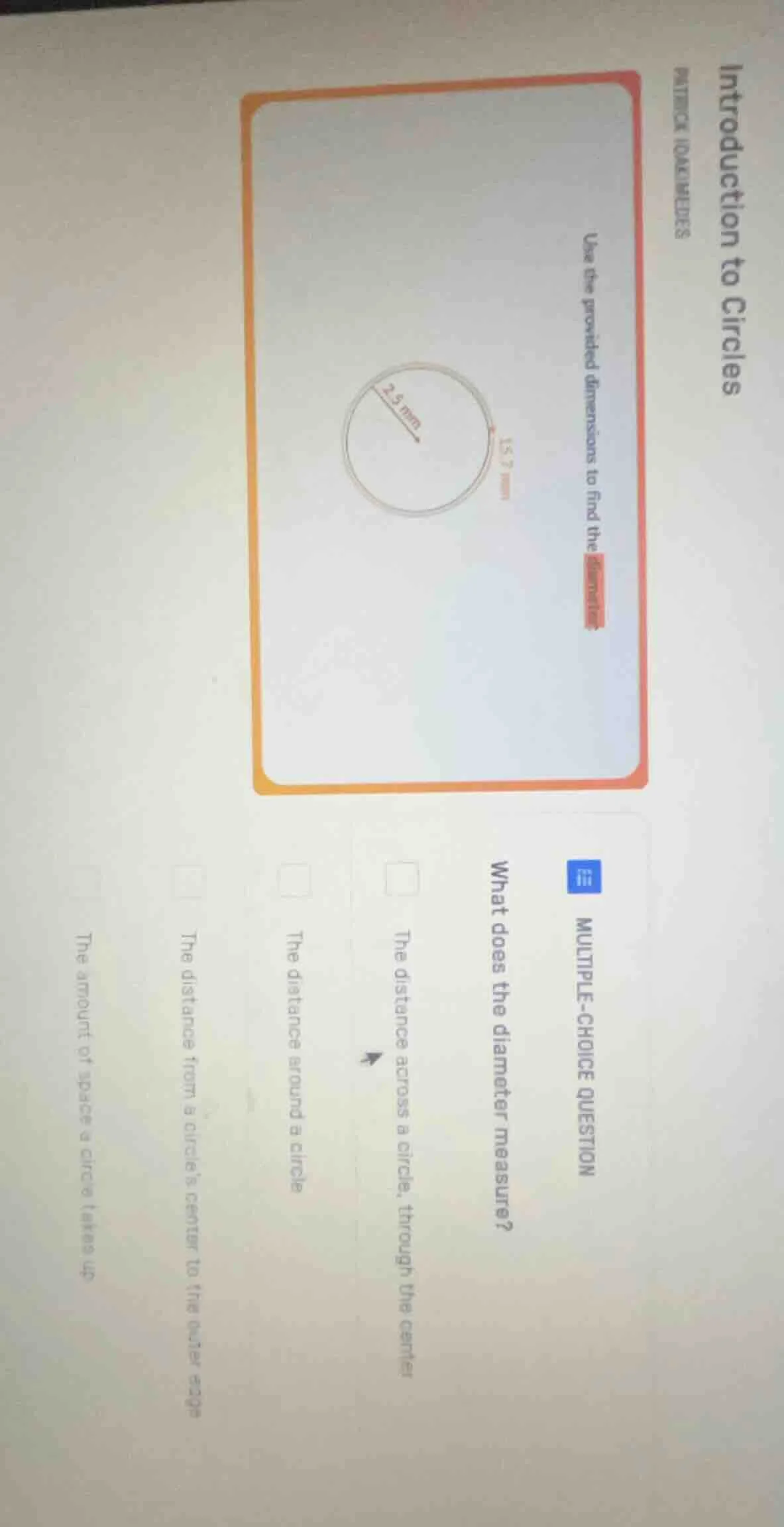 introduction to circles patrick iokimedes use the provided dimensions t…