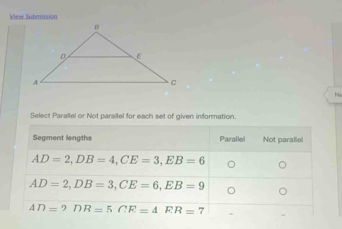 view submission select parallel or not parallel for each set of given i…
