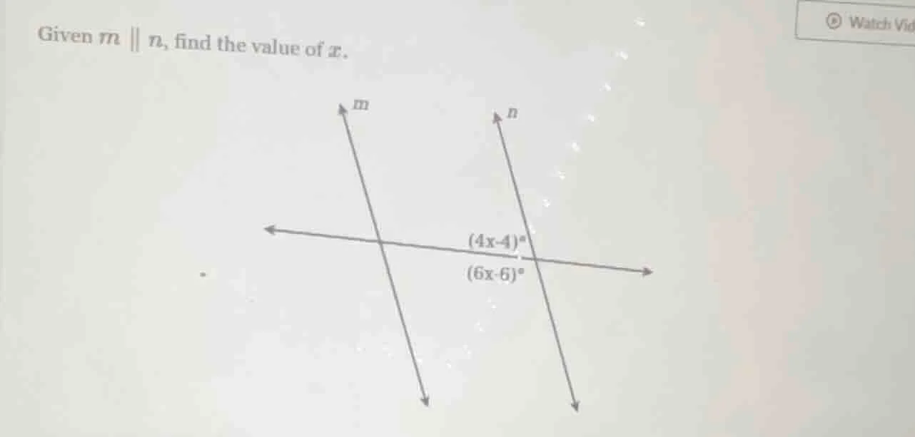 given ( m parallel n ), find the value of ( x ).