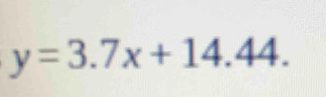 y = 3.7x + 14.44