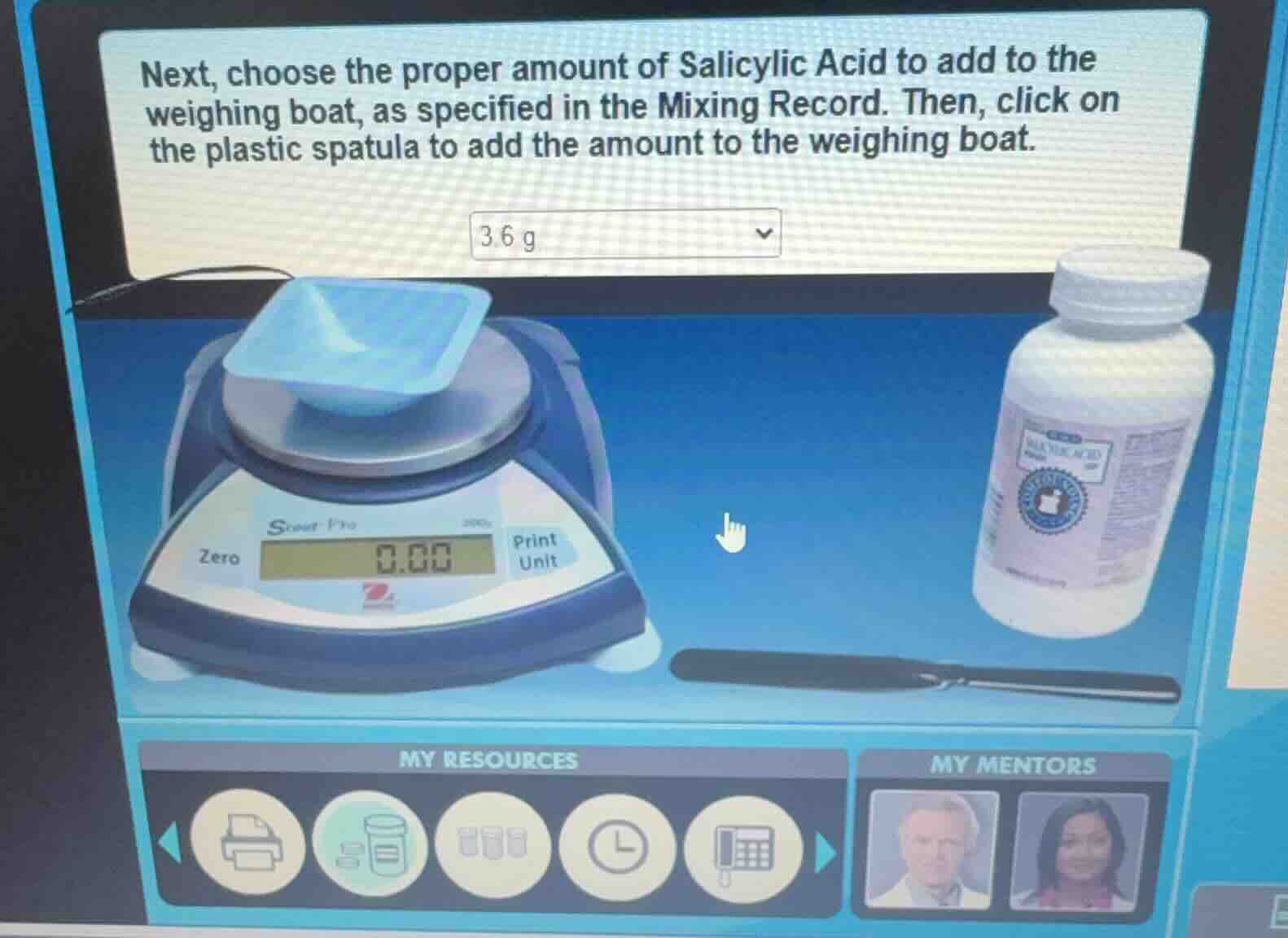 next, choose the proper amount of salicylic acid to add to the weighing…