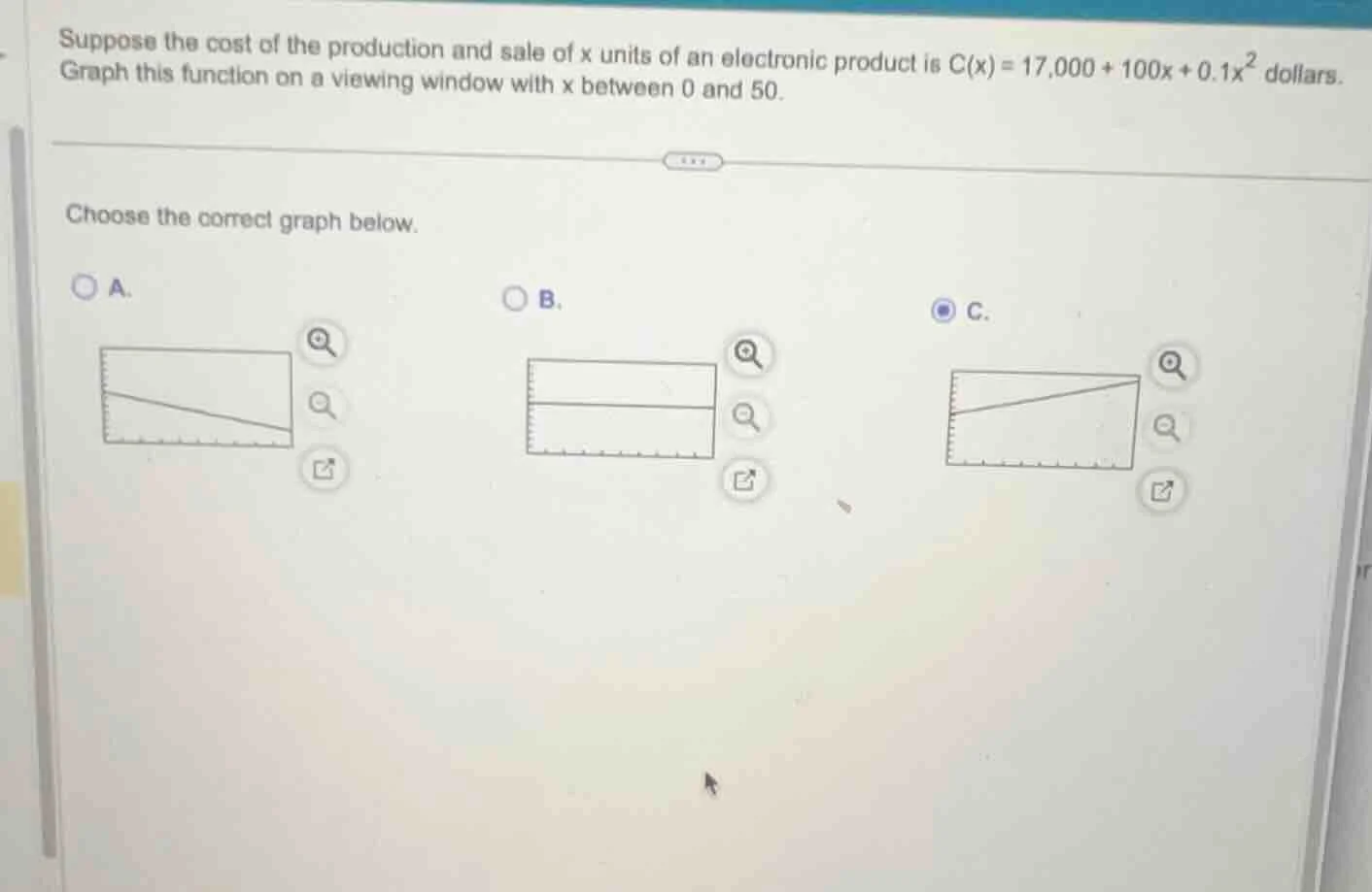 suppose the cost of the production and sale of x units of an electronic…