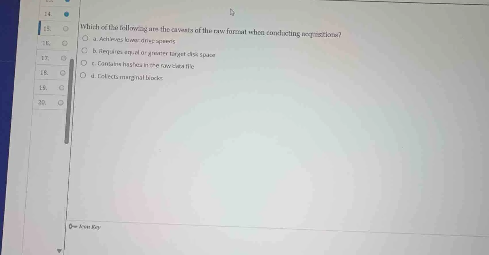 which of the following are the caveats of the raw format when conductin…