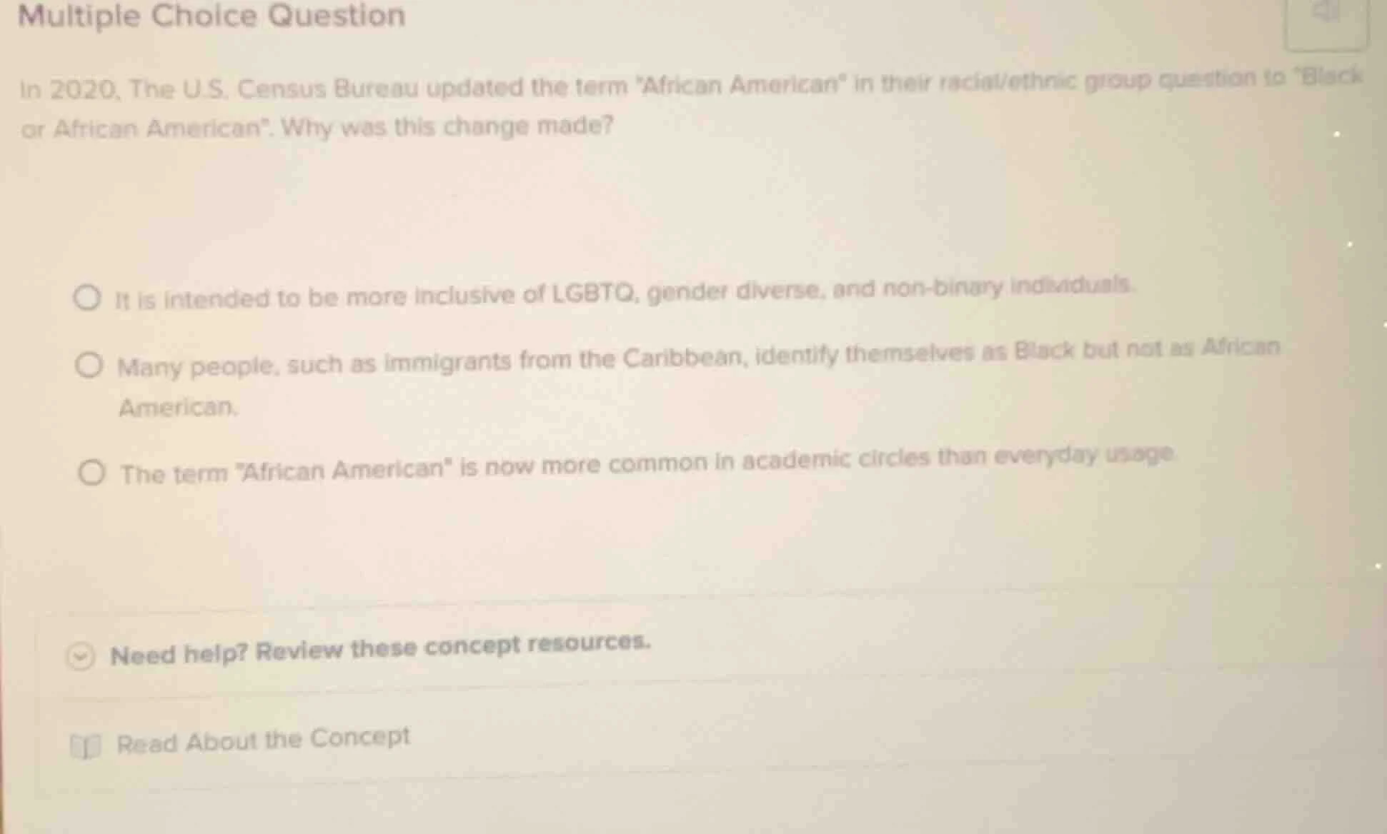 multiple choice question in 2020, the u.s. census bureau updated the te…