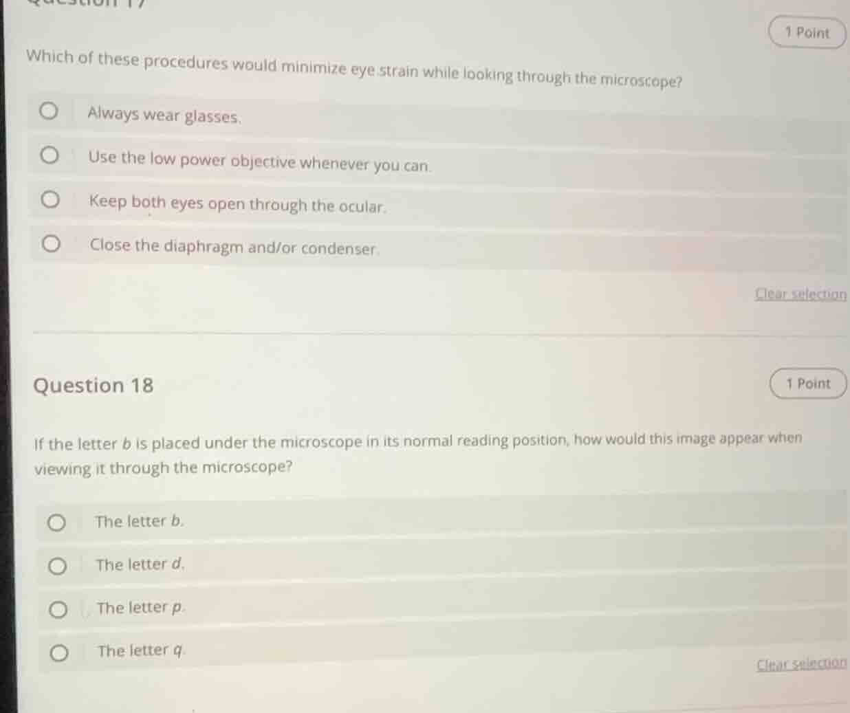 question 17 1 point which of these procedures would minimize eye strain…