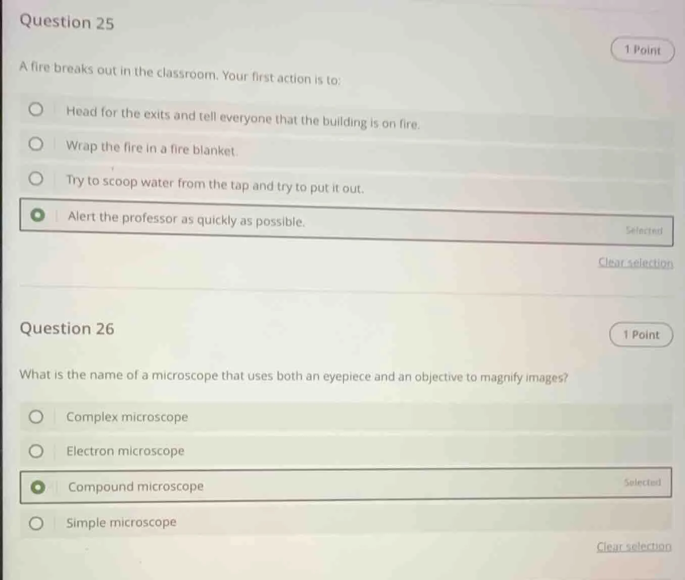 question 25 1 point a fire breaks out in the classroom. your first acti…