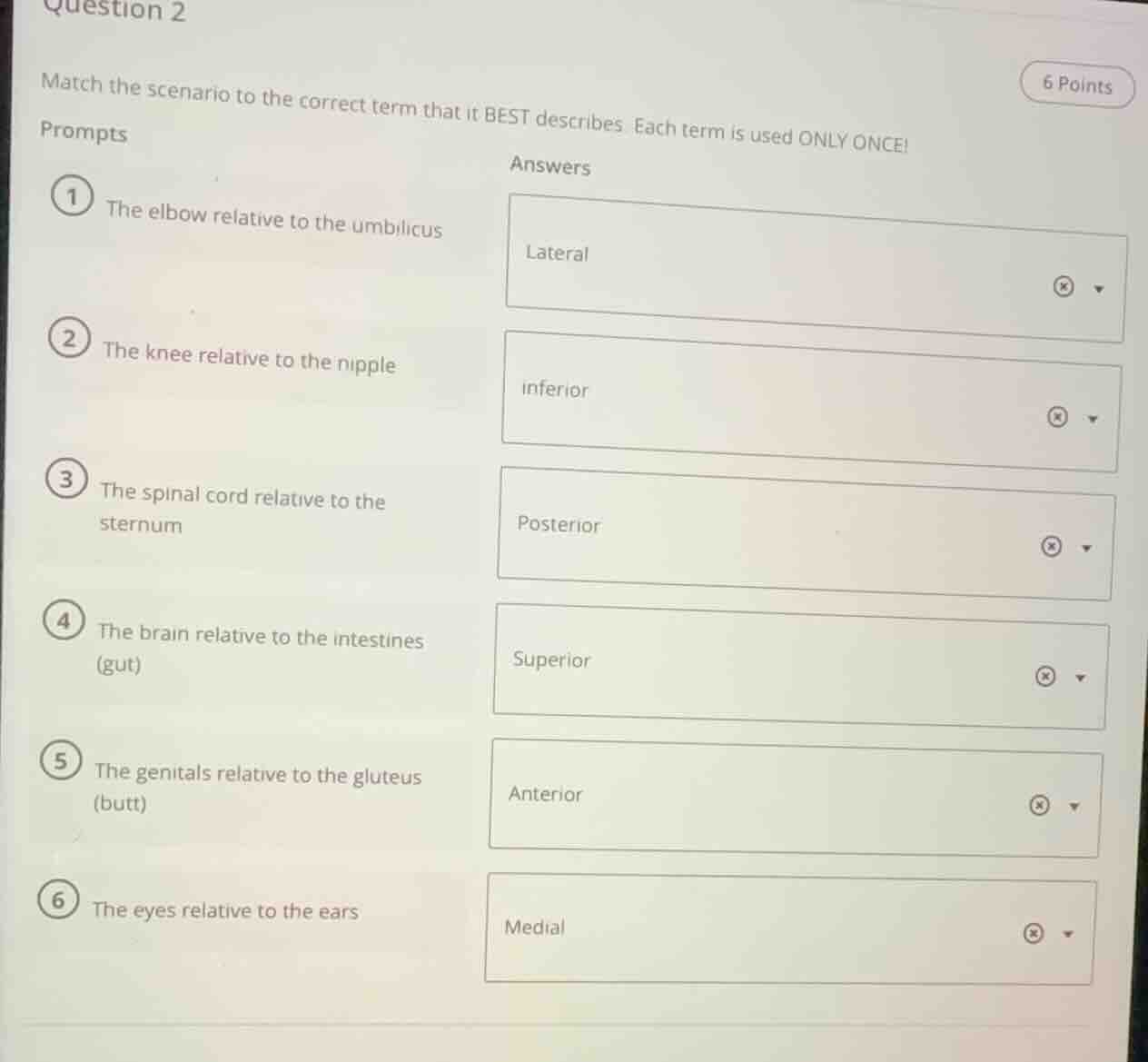question 2 match the scenario to the correct term that it best describe…