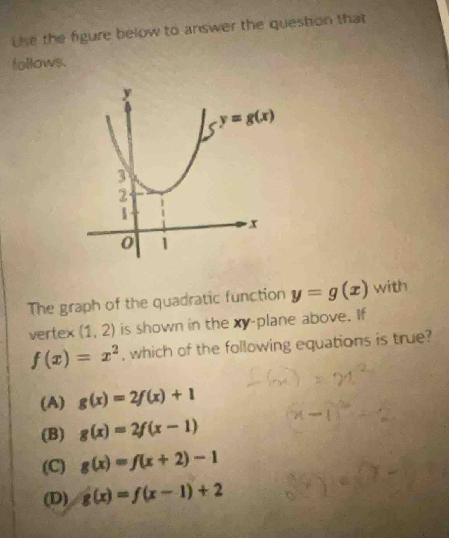 use the figure below to answer the question that follows. the graph of …