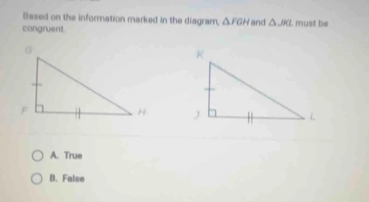 based on the information marked in the diagram, $\\triangle fgh$ and $\…