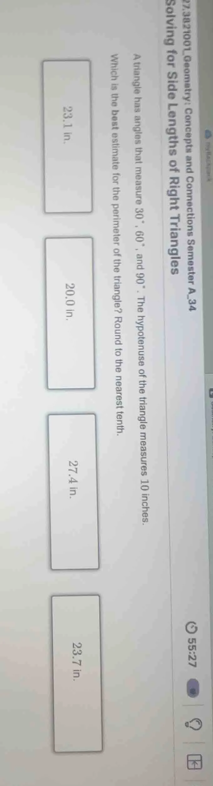 solving for side lengths of right triangles a triangle has angles that …
