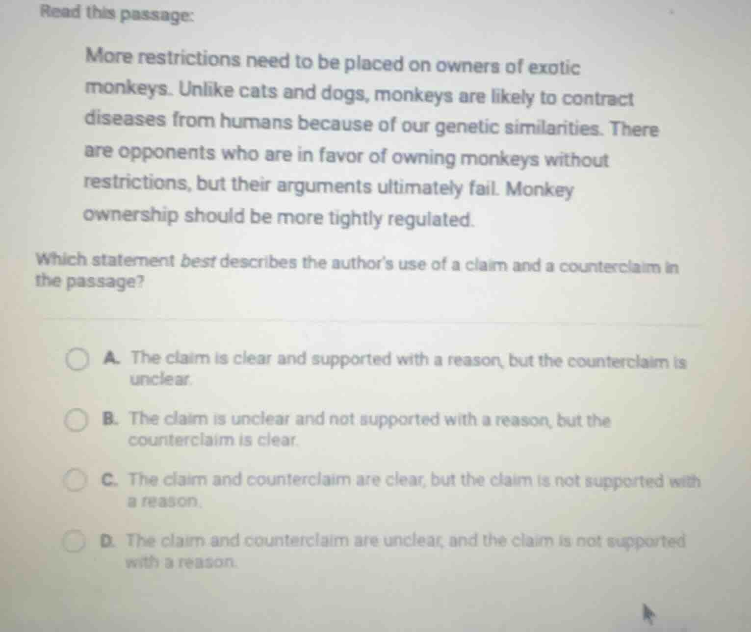read this passage: more restrictions need to be placed on owners of exo…
