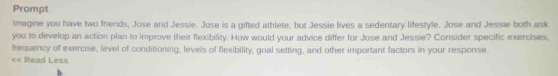 imagine you have two friends, jose and jessie. jose is a gifted athlete…