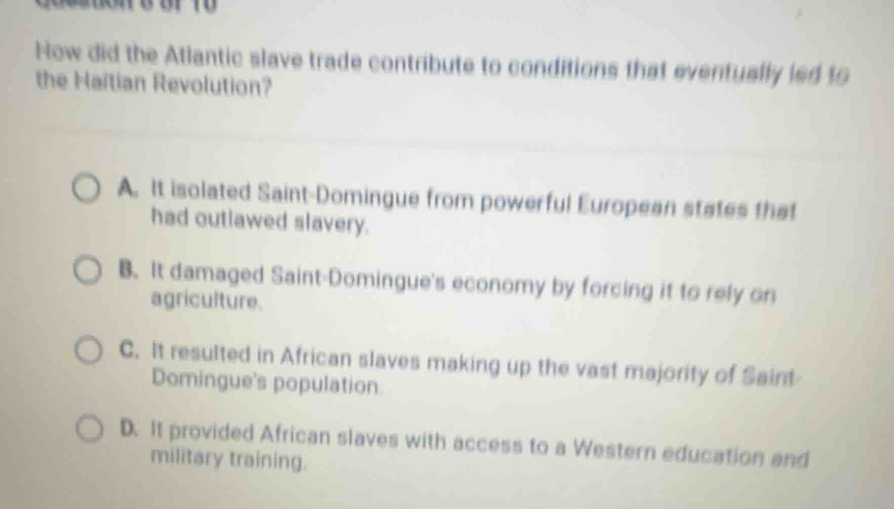 how did the atlantic slave trade contribute to conditions that eventual…