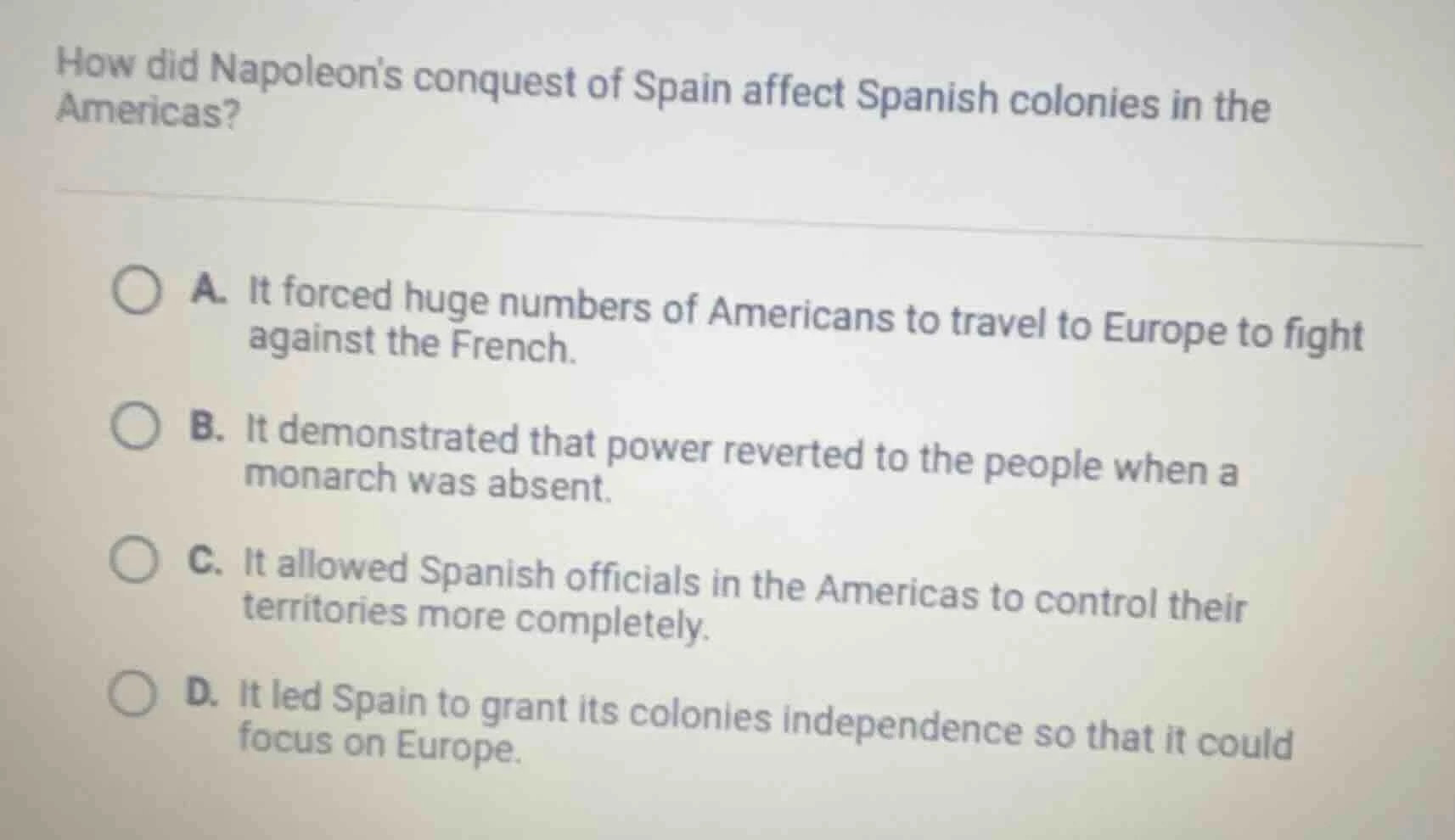 how did napoleons conquest of spain affect spanish colonies in the amer…