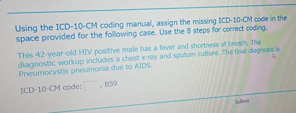 using the icd-10-cm coding manual, assign the missing icd-10-cm code in…