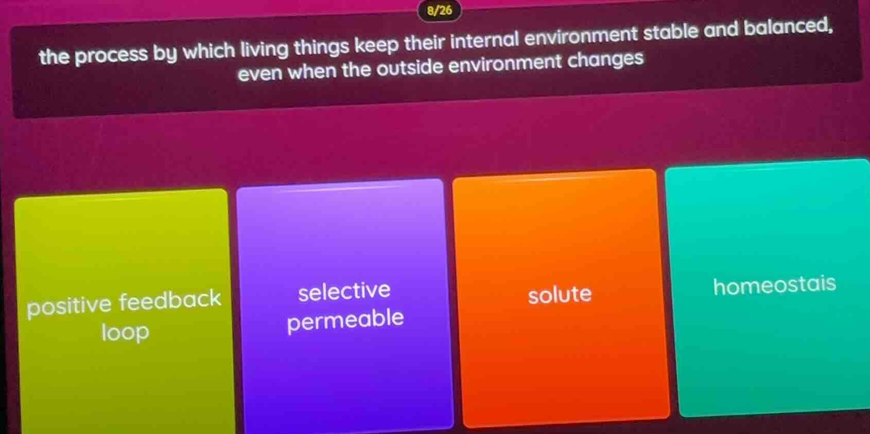 the process by which living things keep their internal environment stab…