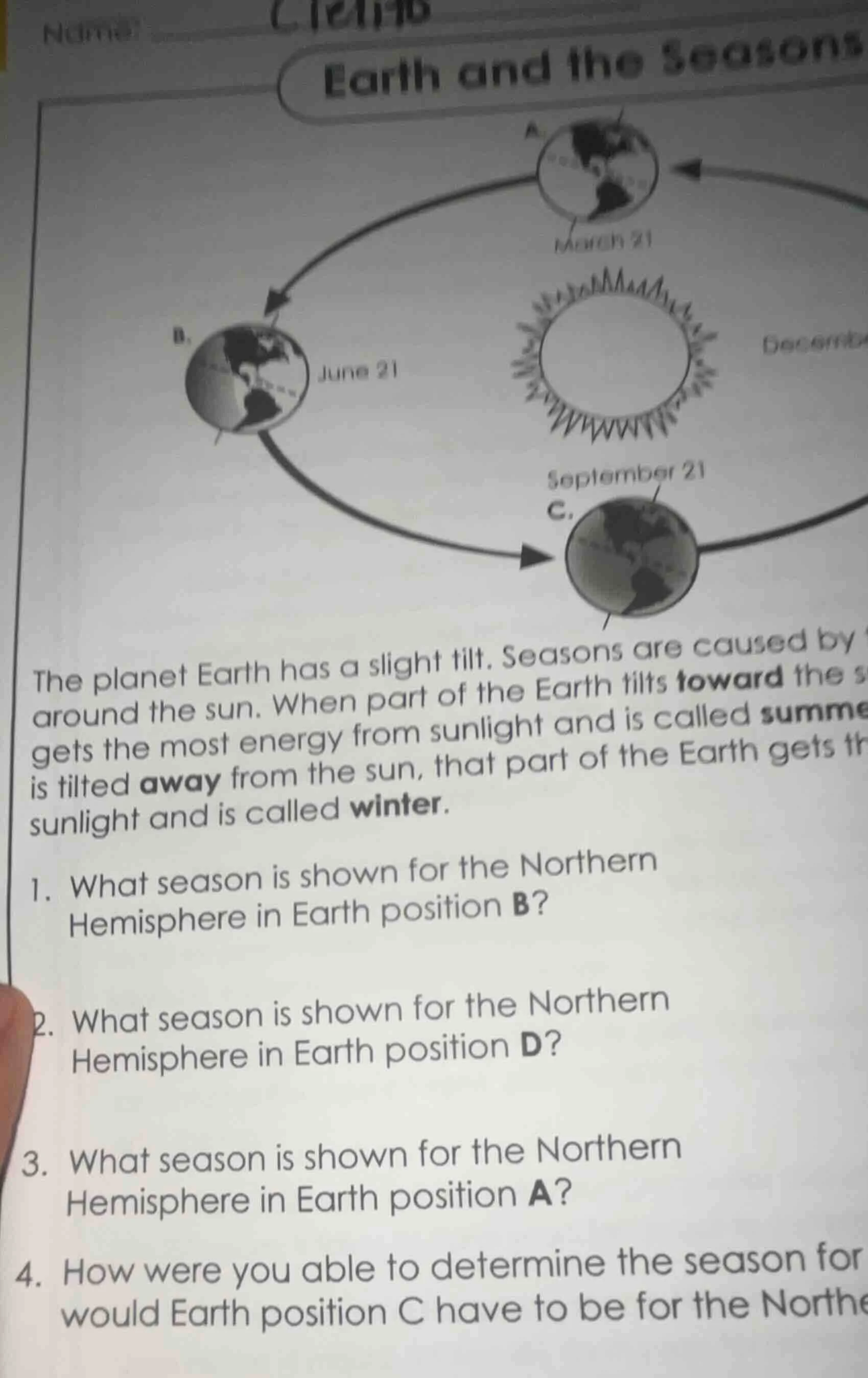 name earth and the seasons the planet earth has a slight tilt. seasons …