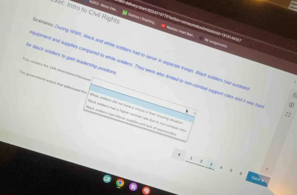 cket: intro to civil rights scenario: during wwii, black and white sold…