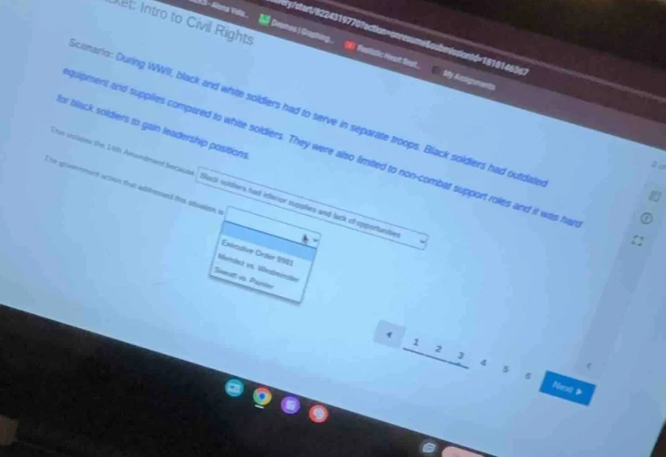 cket: intro to civil rights scenario: during wwii, black and white sold…