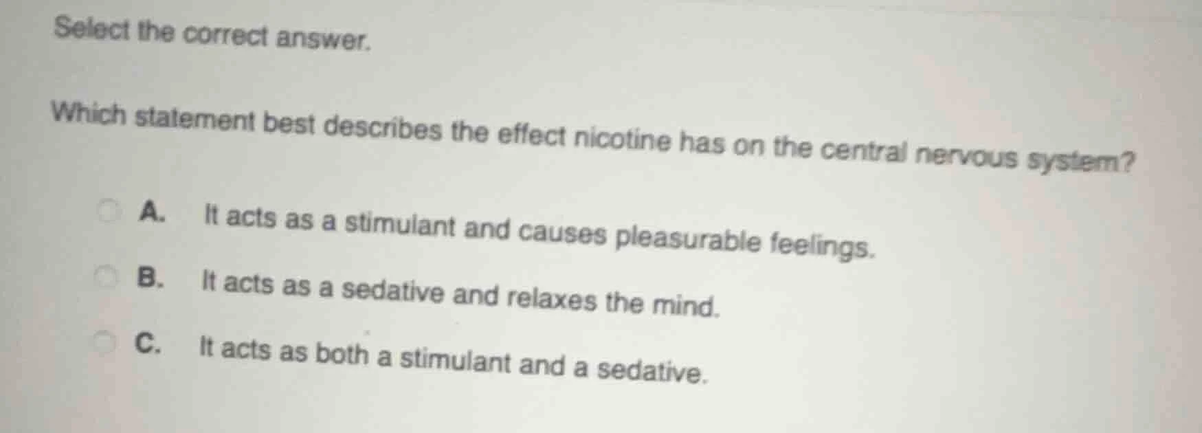 select the correct answer. which statement best describes the effect ni…