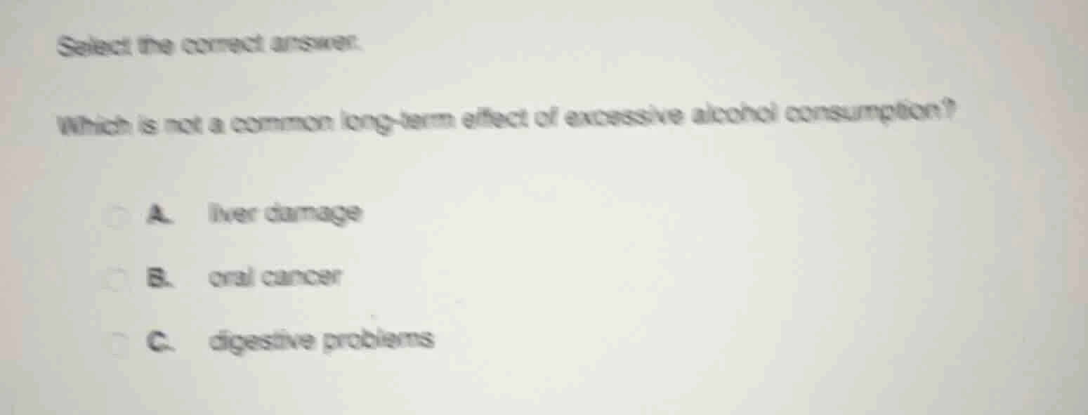 select the correct answer. which is not a common long - term effect of …
