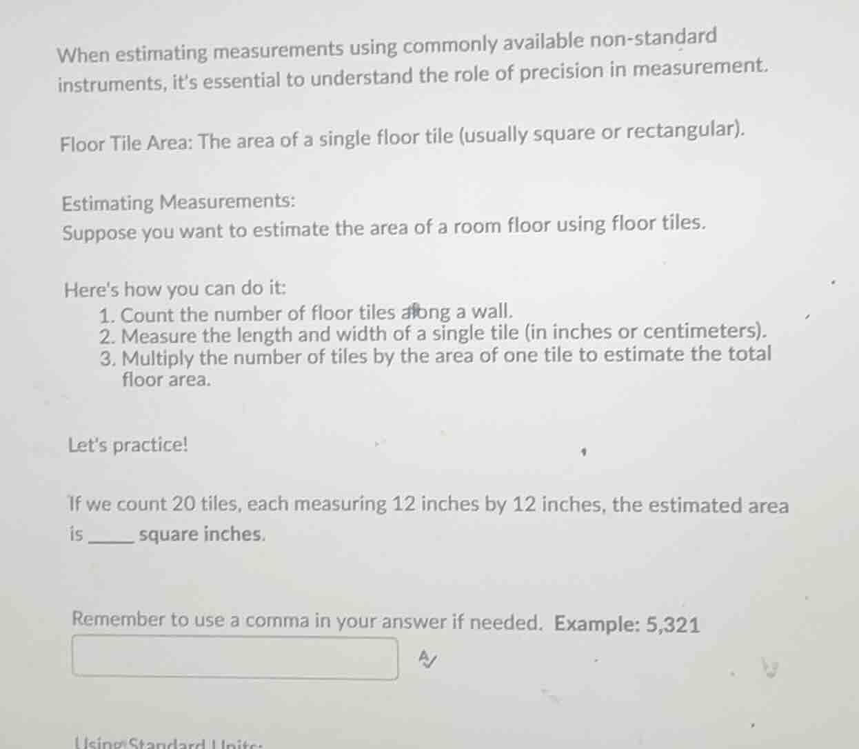 when estimating measurements using commonly available non - standard in…