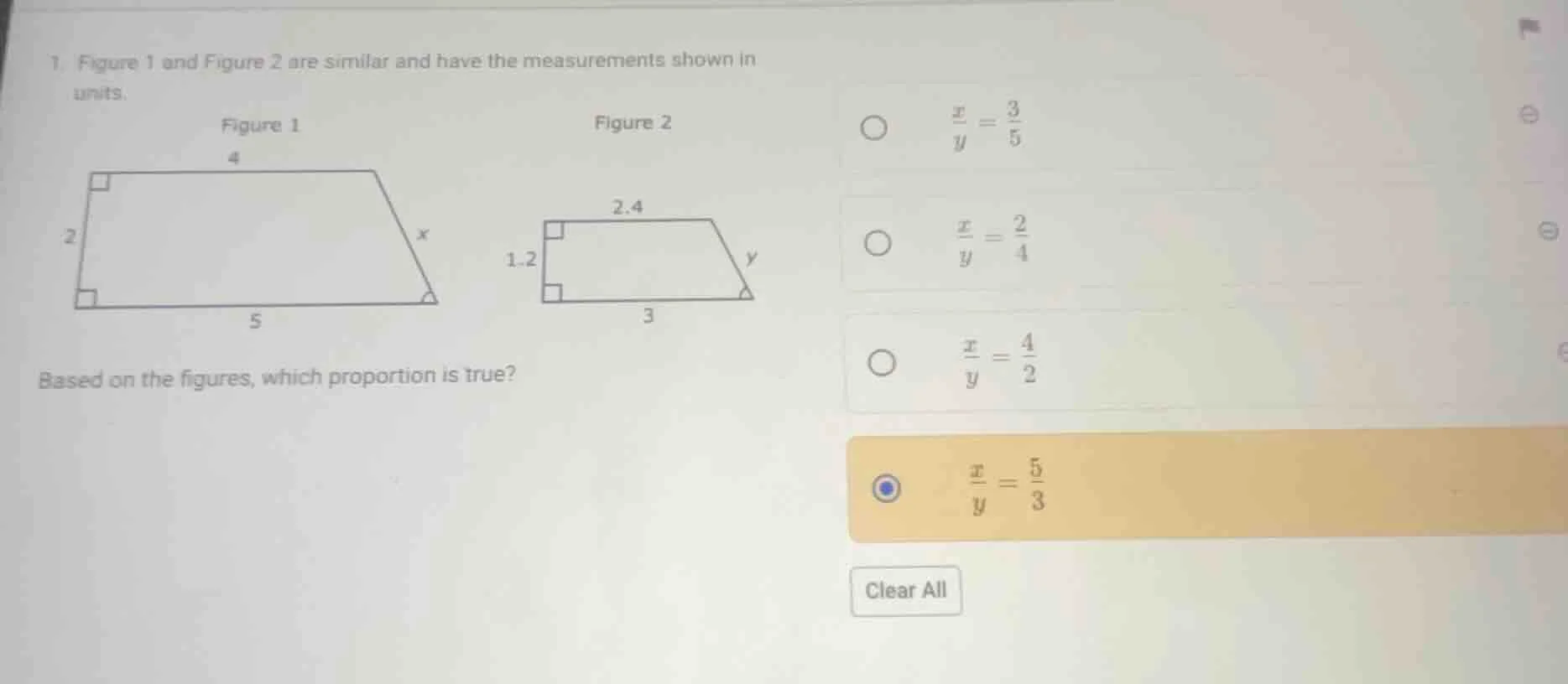 1. figure 1 and figure 2 are similar and have the measurements shown in…
