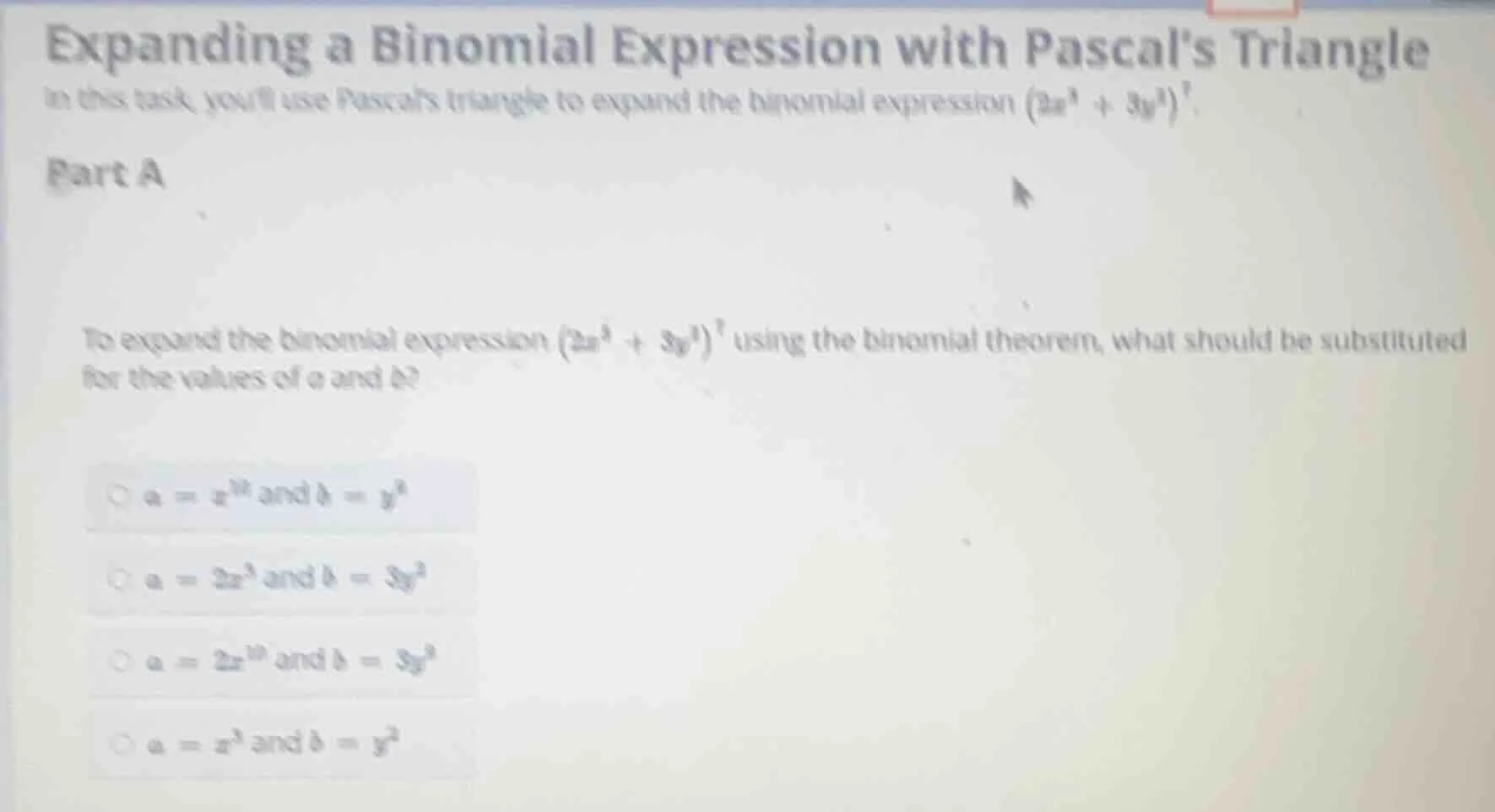 expanding a binomial expression with pascal’s triangle in this task, yo…