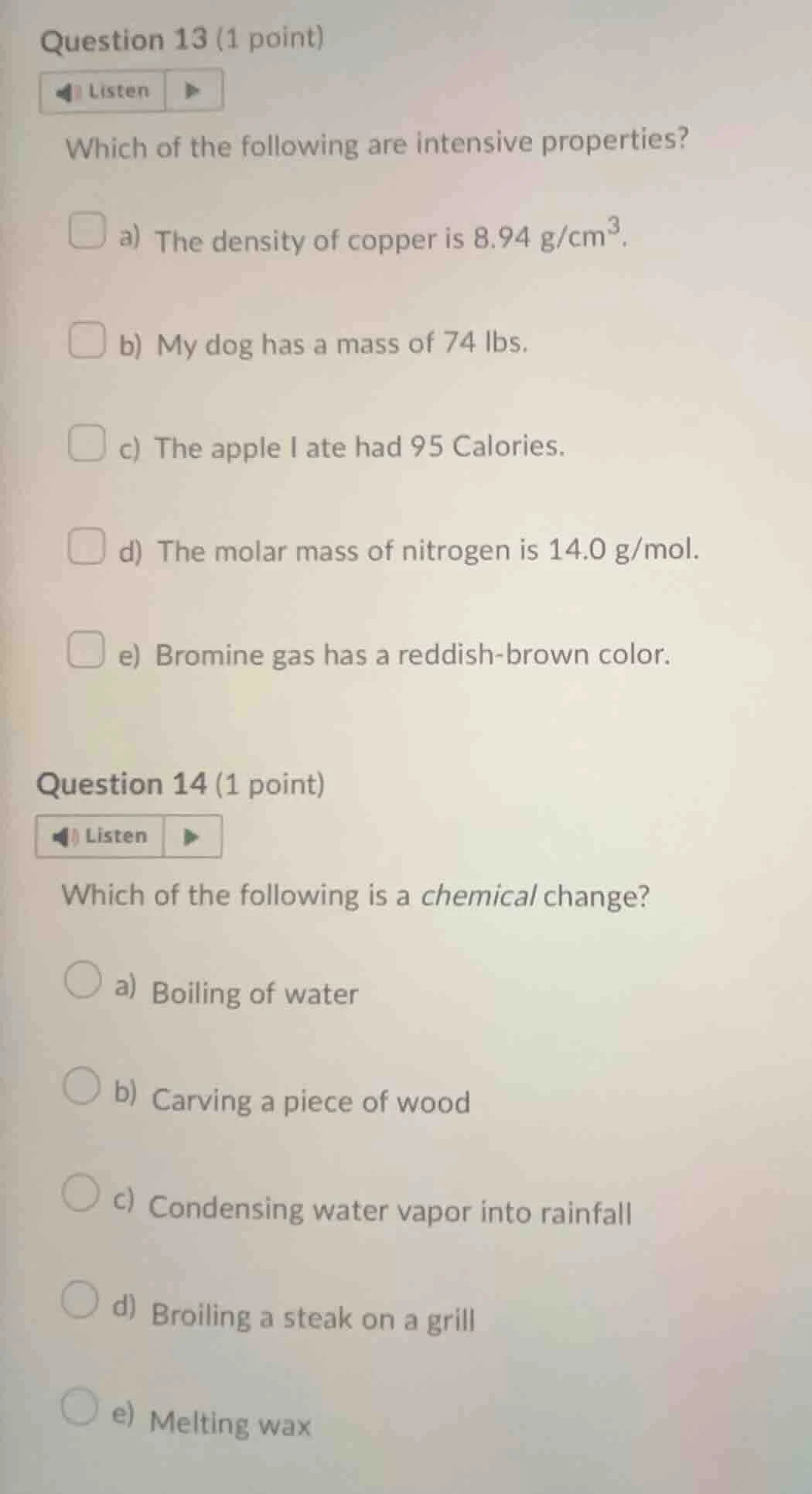 question 13 (1 point) listen which of the following are intensive prope…