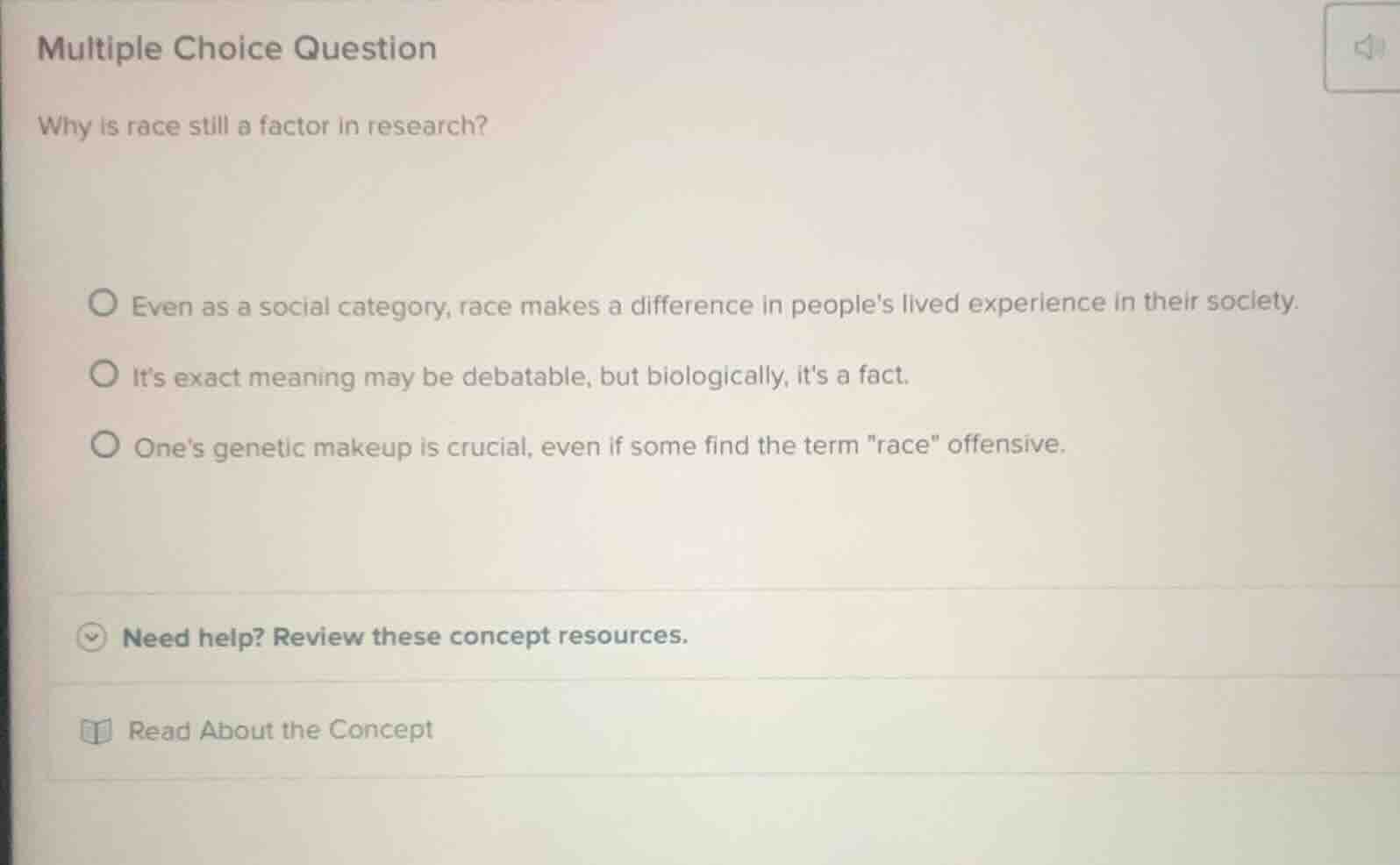 multiple choice question why is race still a factor in research? even a…