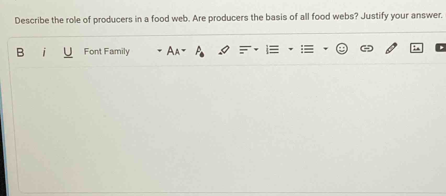 describe the role of producers in a food web. are producers the basis o…