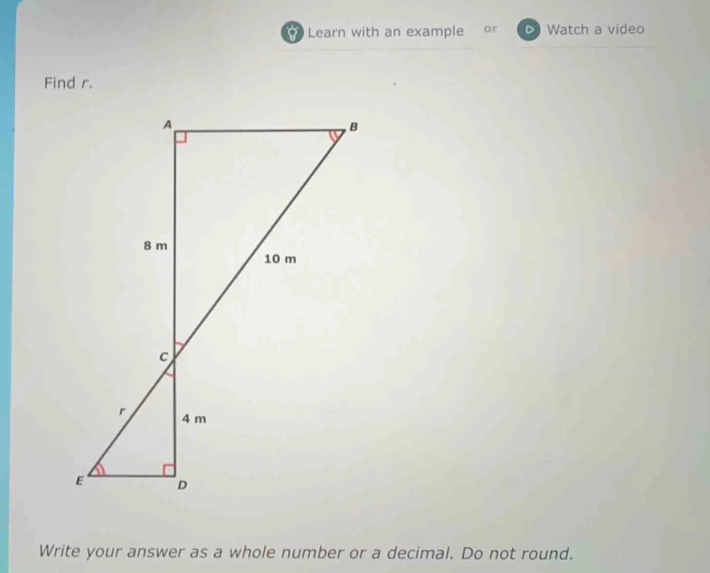 find r. write your answer as a whole number or a decimal. do not round.