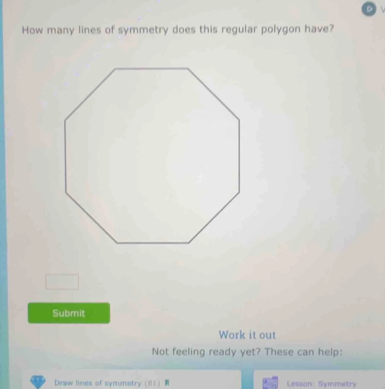 how many lines of symmetry does this regular polygon have?