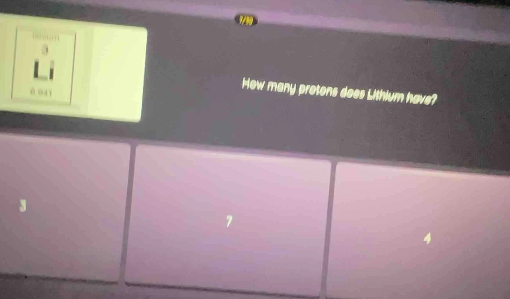 how many protons does lithium have? 3 7 4