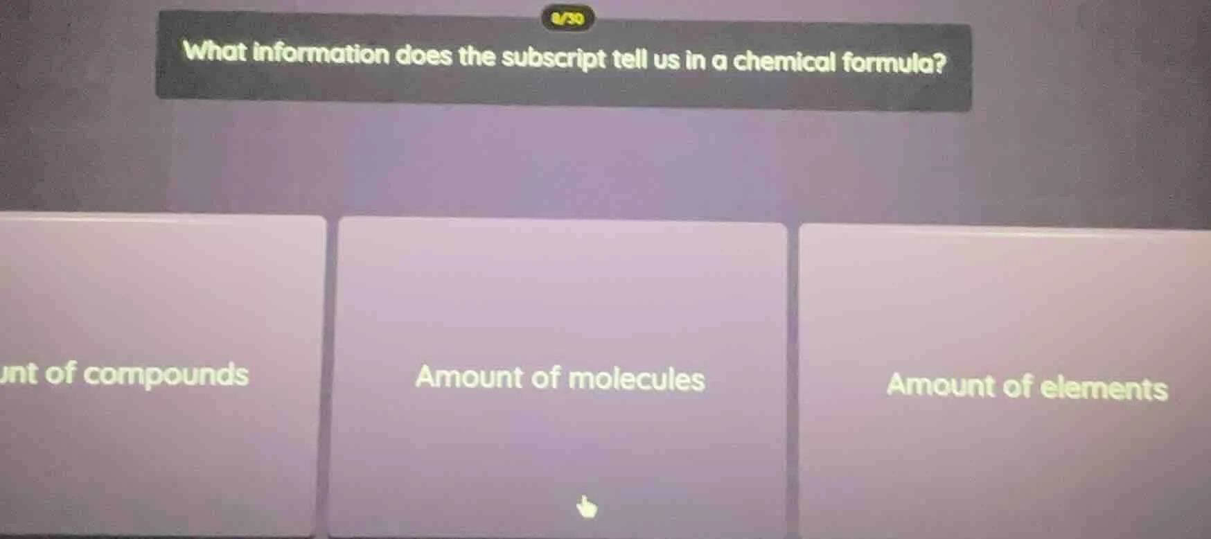 what information does the subscript tell us in a chemical formula? unt …