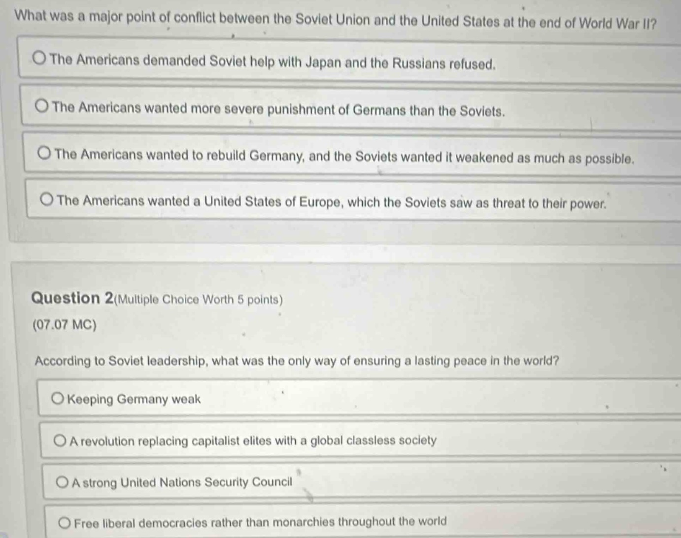 what was a major point of conflict between the soviet union and the uni…