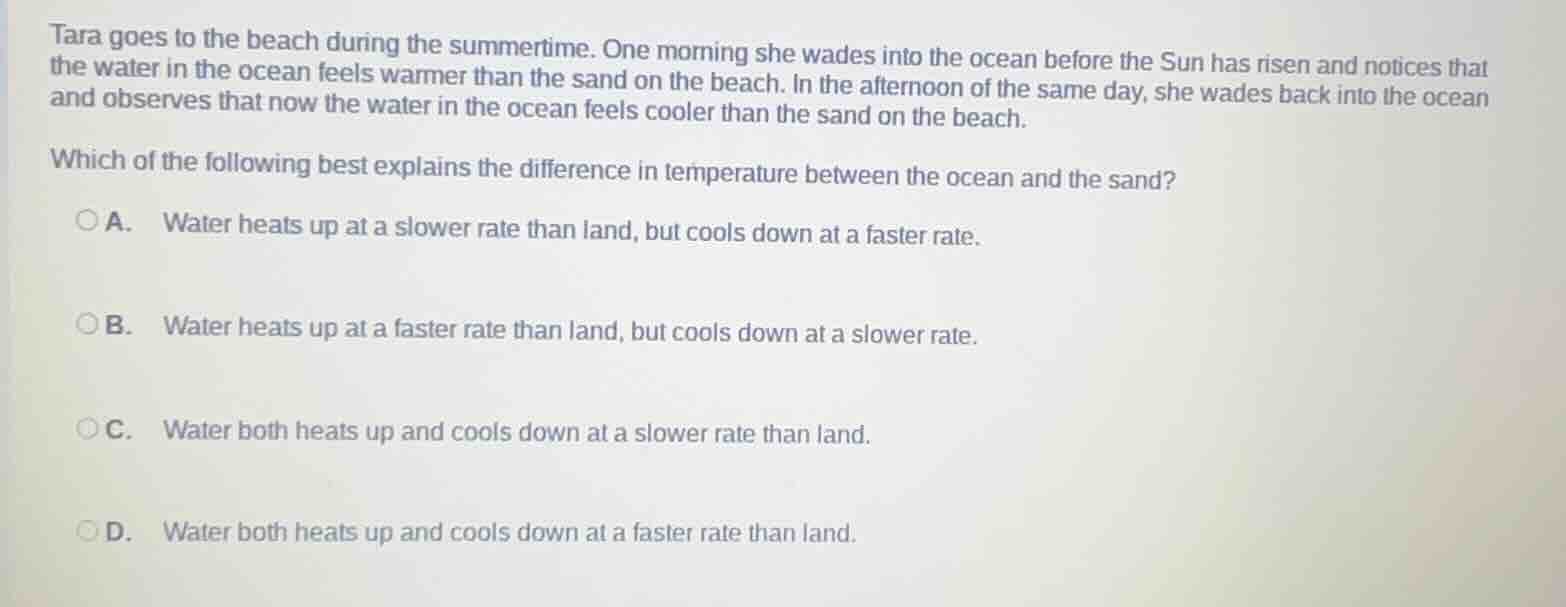 tara goes to the beach during the summertime. one morning she wades int…