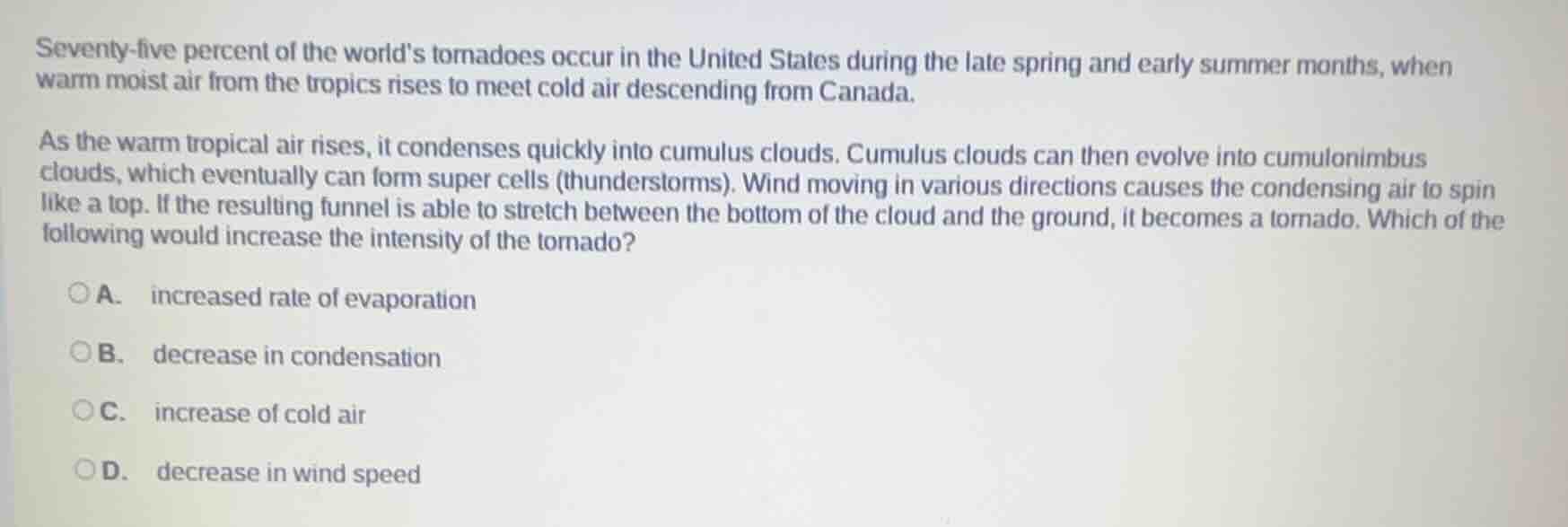 seventy - five percent of the worlds tornadoes occur in the united stat…