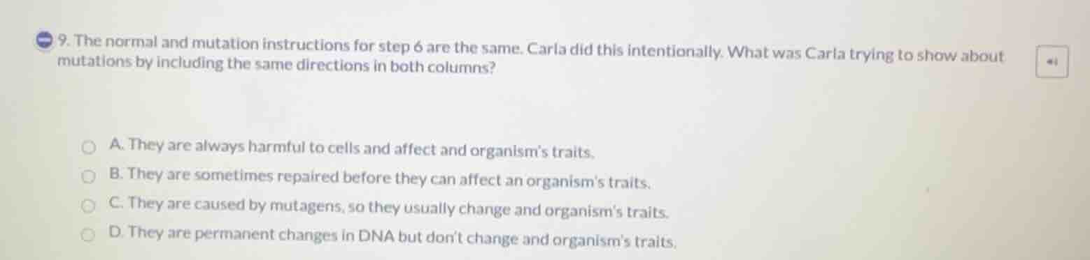 9. the normal and mutation instructions for step 6 are the same. carla …