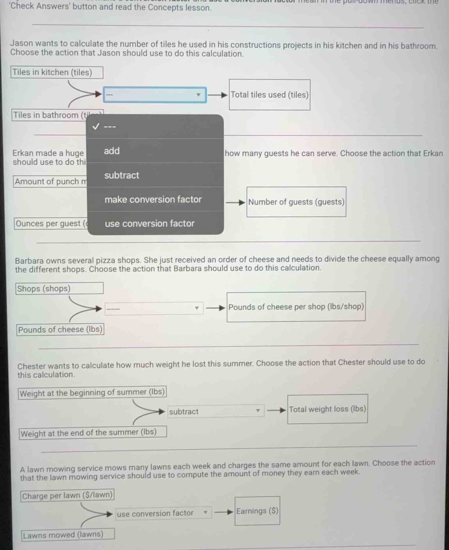 check answers button and read the concepts lesson. jason wants to calcu…