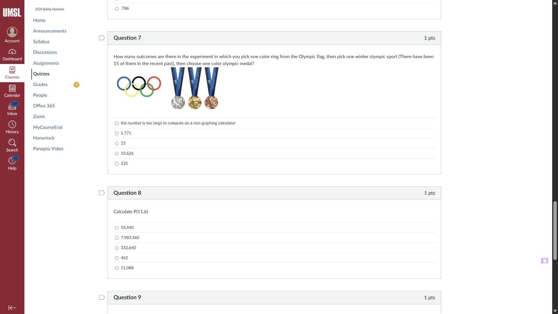 question 7 1 pts how many outcomes are there in the experiment in which…