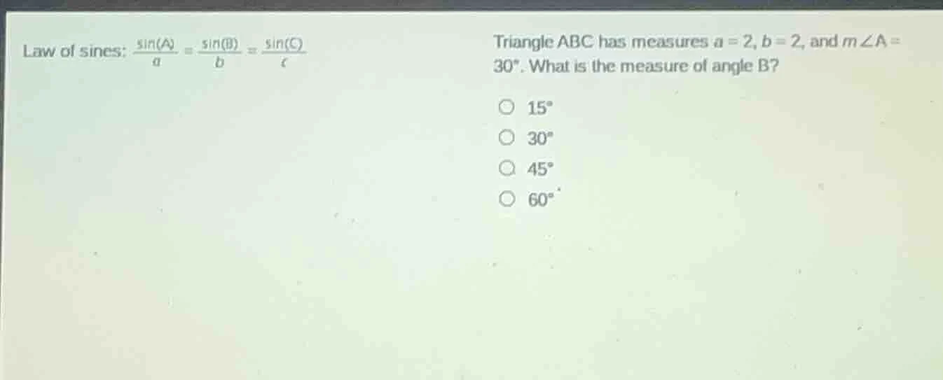 law of sines: \\(\frac{\\sin(a)}{a} = \\frac{\\sin(b)}{b} = \\frac{\\si…