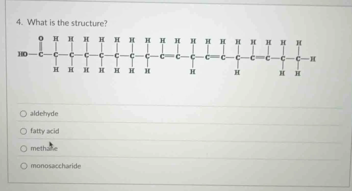 4. what is the structure? ho—c(=o)—c(h)(h)—c(h)(h)—c(h)(h)—c(h)(h)—c(h)…